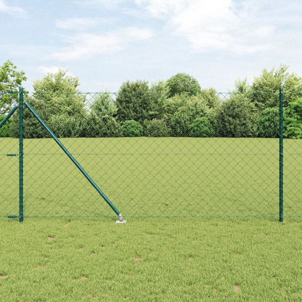 vidaXL Kedjestängsel med 7 spikposter 1x10 m Galvaniserat stål