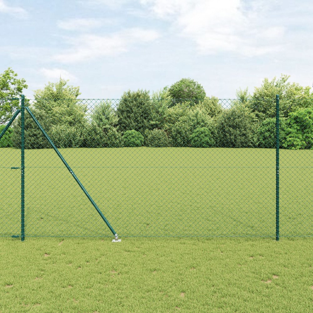 vidaXL Kedjegärde Set om 2 Grön Metall 1.5 x 25 m Kedjegärde