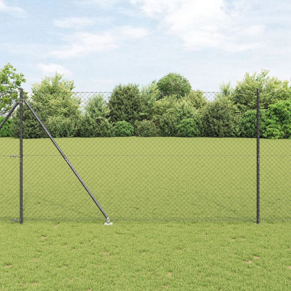 vidaXL Kedjegärde med 7 Spikposter 1,6x10 m Galvaniserat Stål