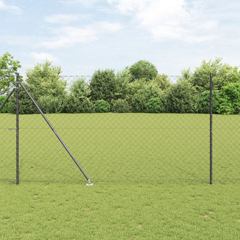 vidaXL Kedjestaket med 7 Spikposter 1.5x10 m Galvaniserad Stål