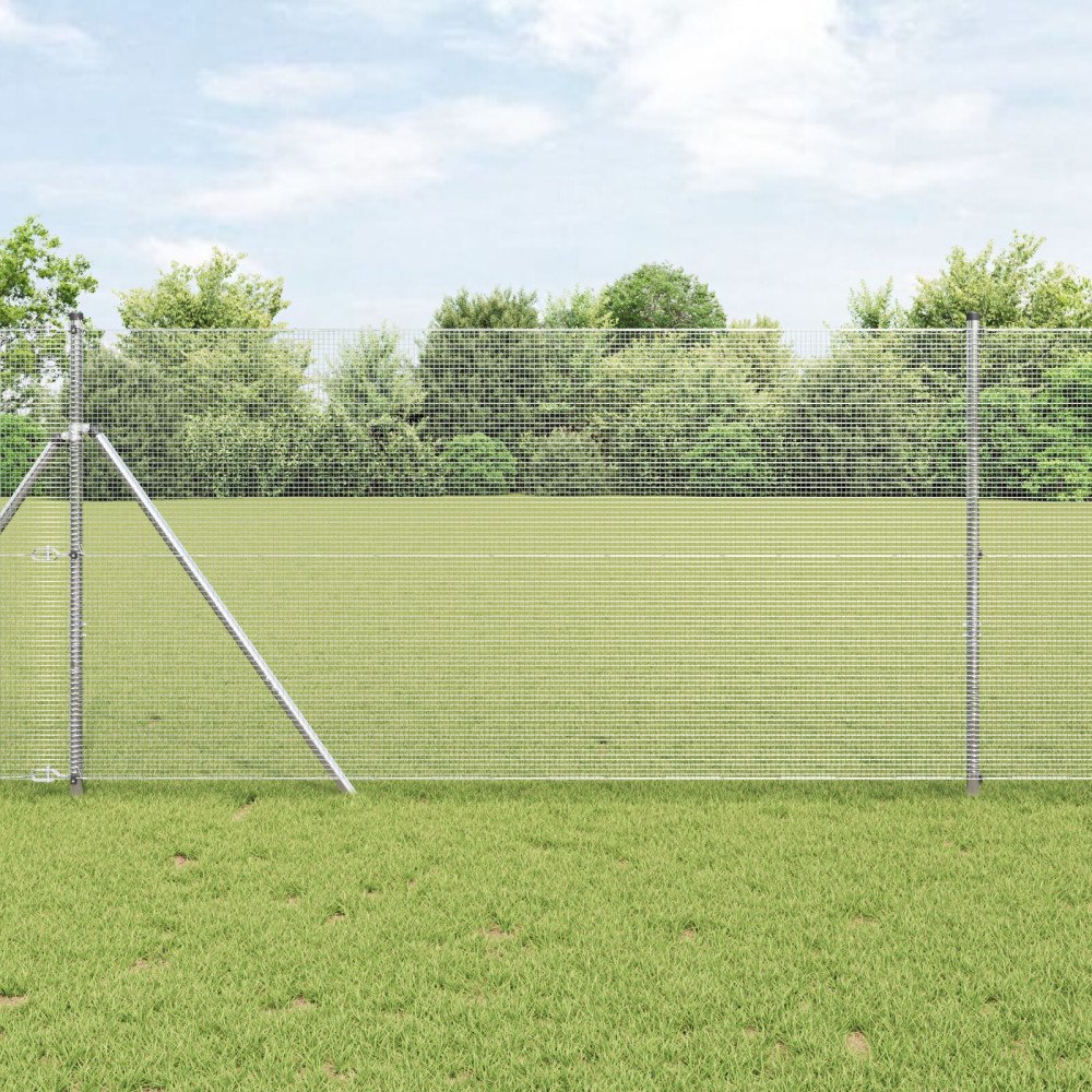 vidaXL Stängselstolpe Set Set med 2 Galvaniserat stål 10 x 1 m Hållbart