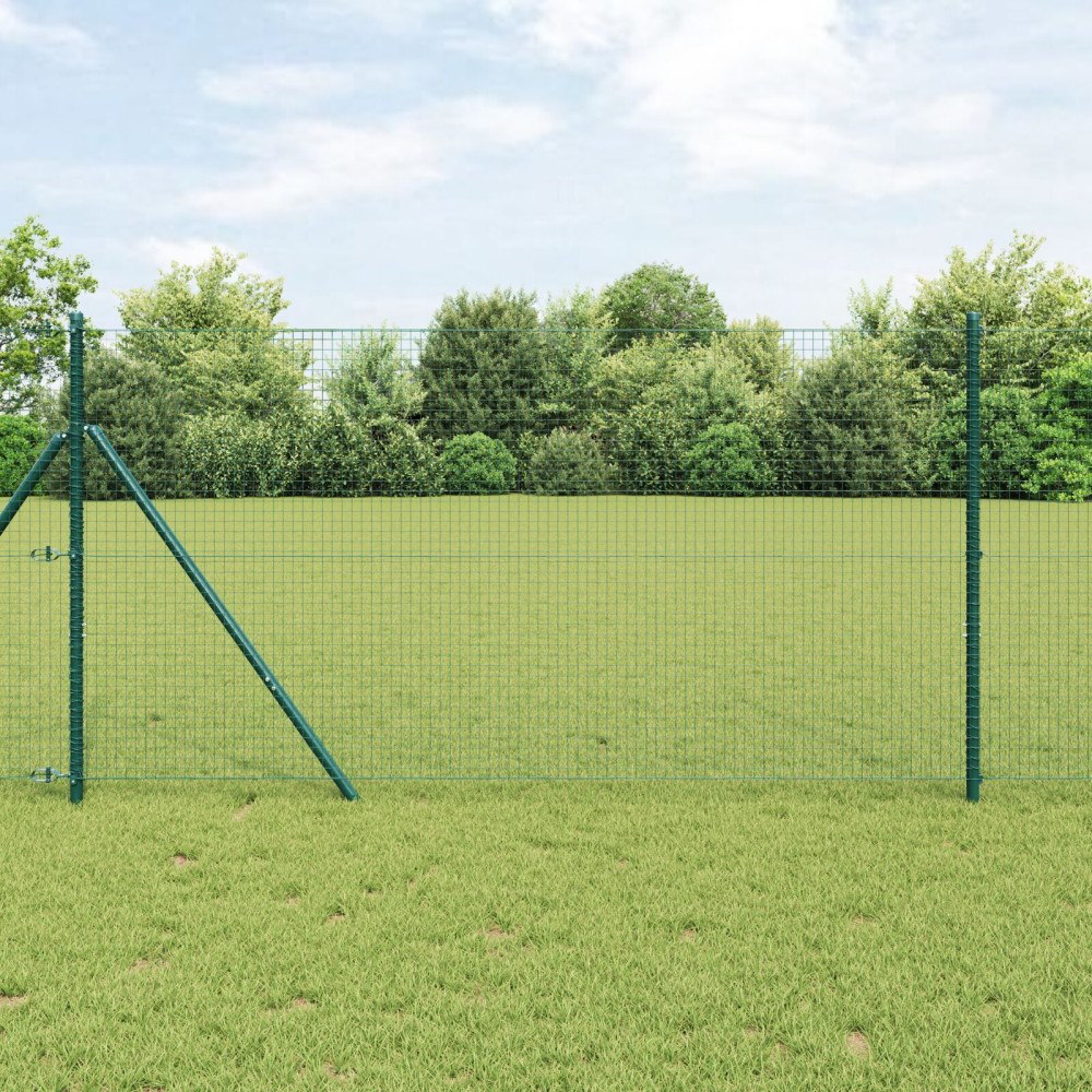 vidaXL Svetsat Trådstängsel med 13 Stänger Grön 1.4x50 m Stål