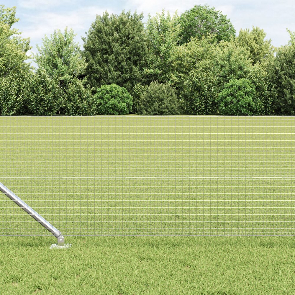 vidaXL Svetsat trådstaket med 13 spikposter 0.8x25 m Galvaniserat stål
