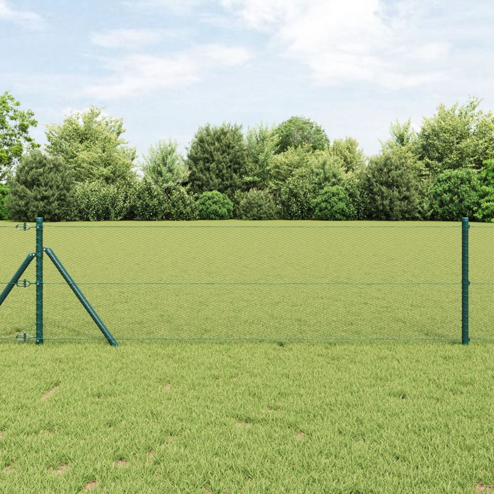 vidaXL Hexagon Stängsel Grön 0.4x100 m Stål