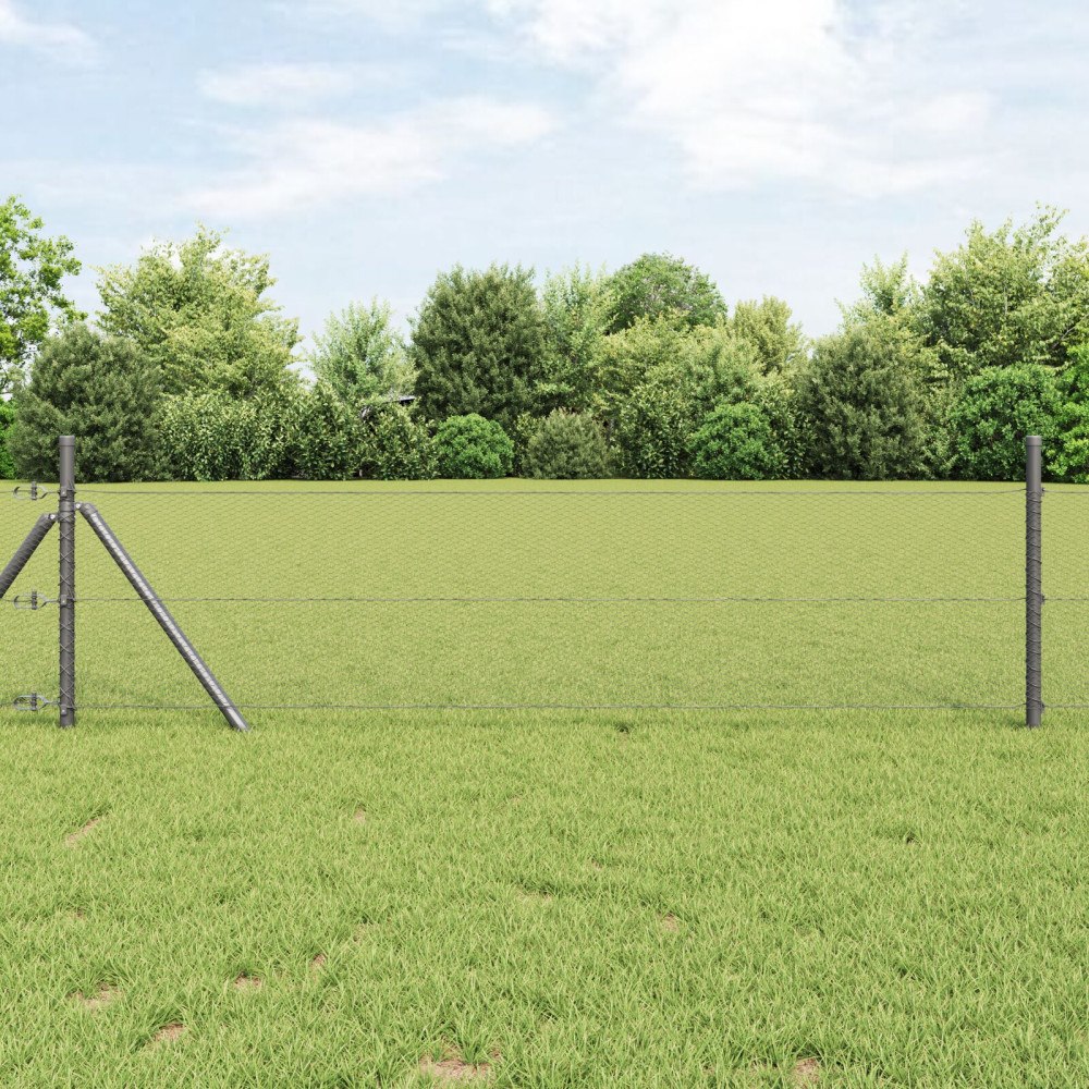 vidaXL Hexagon Stängsel Grå 0.4x10 m Stål
