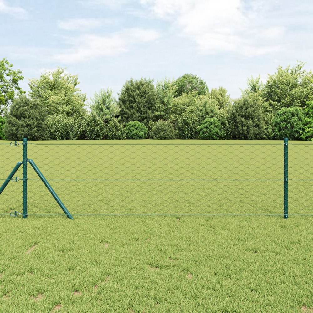vidaXL Hexagon Stängsel Grå 0.6x50 m Stål