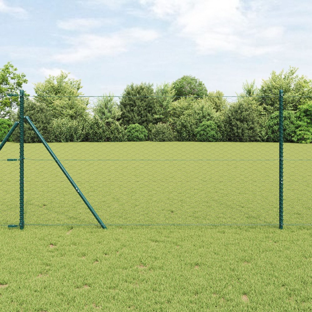 vidaXL Hexagon Stängsel Grå 1.4x50 m Stål