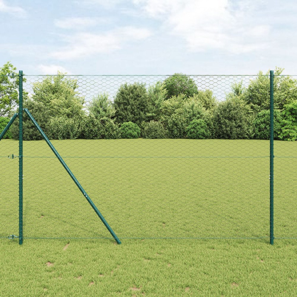vidaXL Hexagon Stängsel Grå 1.6x50 m Stål