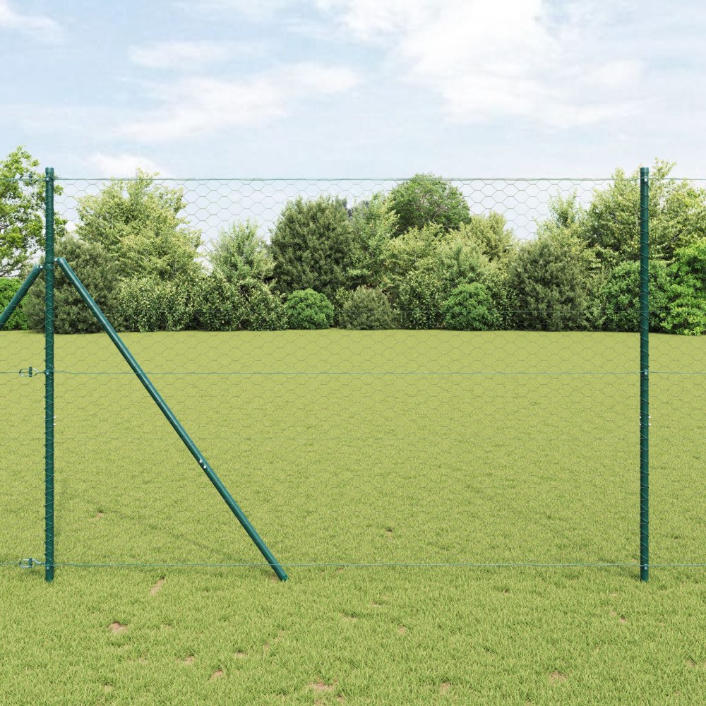 vidaXL Hexagonstängsel Grå 1.6x50 m Stål