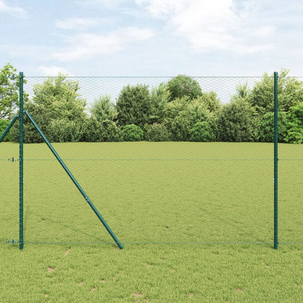 vidaXL hexagonstängsel grå 1.5x100 m stål