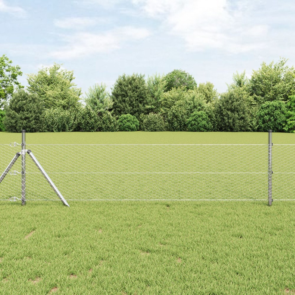 vidaXL Hexagon Stängsel 0,5x10 m Galvaniserat Stål