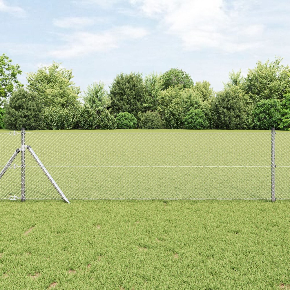 vidaXL Hexagon Stängsel 0,6x10 m Galvaniserat Stål