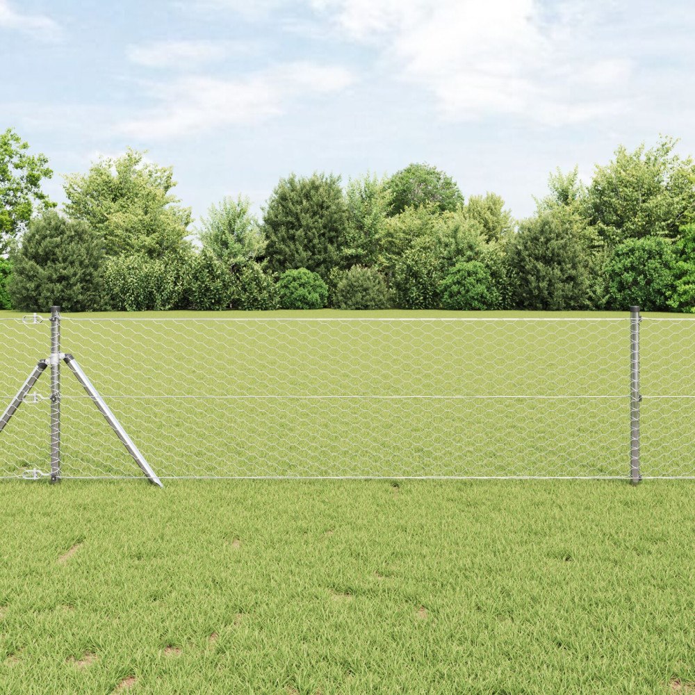 vidaXL Hexagon Stängsel 0.6x10 m Galvaniserat Stål