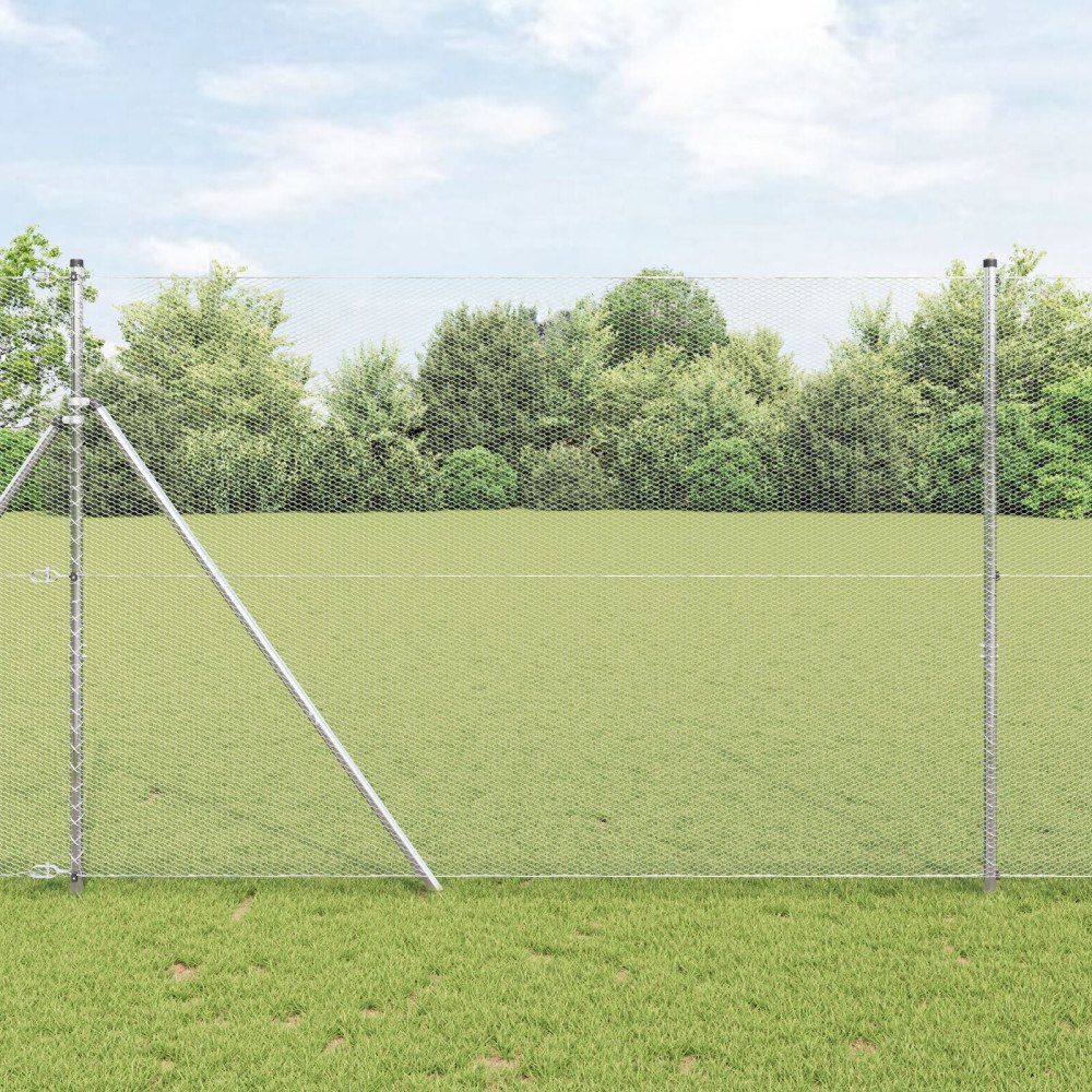 vidaXL Sexkantigt Staket 1,6x10 m Galvaniserat Stål