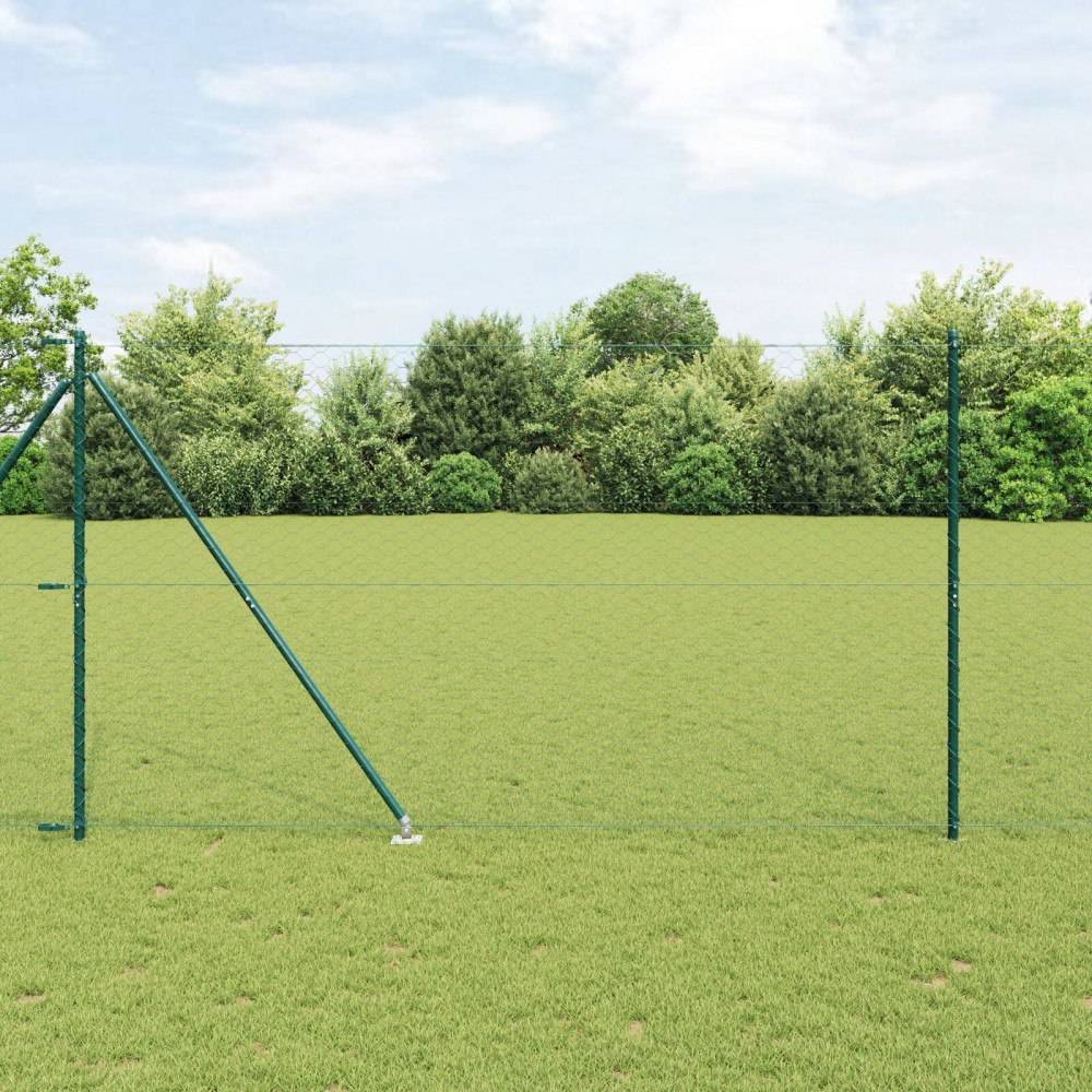 vidaXL Hexagonstängsel Grön 1.6x25 m Stål
