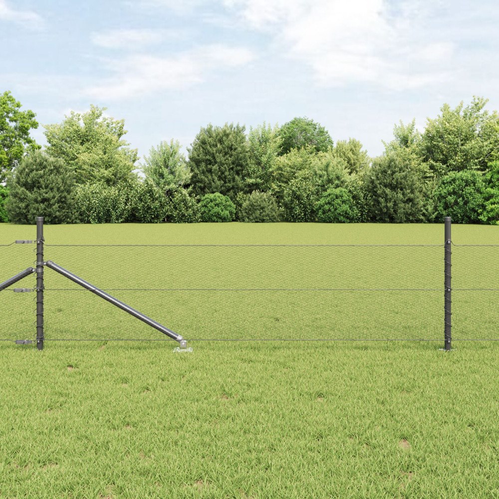 vidaXL Hexagonstängsel Grå 0.4x10 m Stål