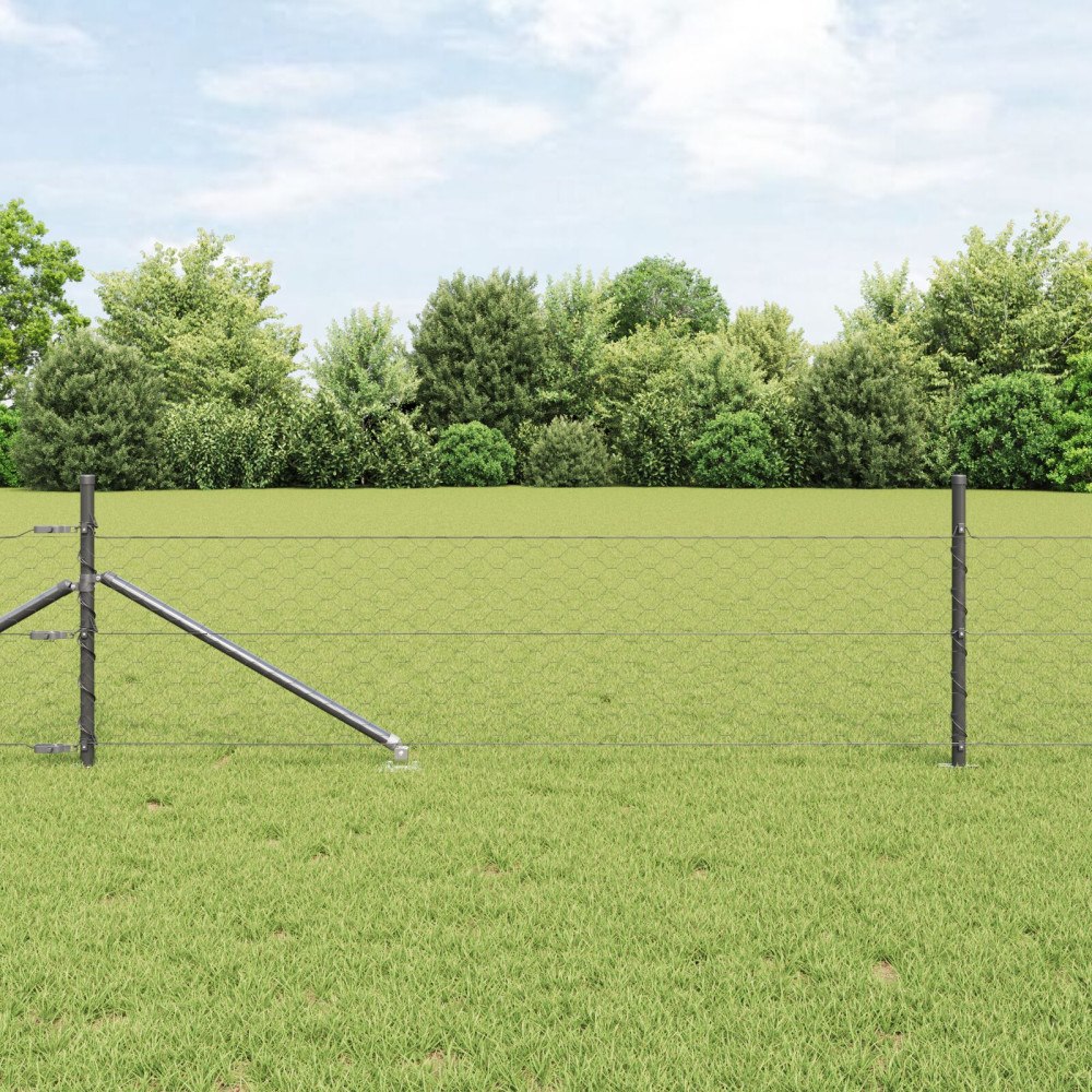 vidaXL Hexagon Staket Grå 0.4x50 m Stål