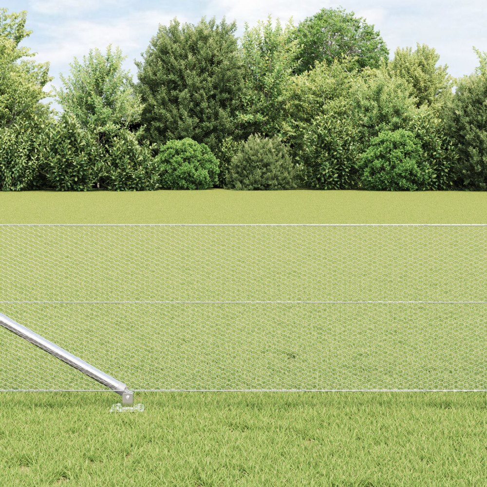 vidaXL Hexagon Stängsel 0.5x10 m Galvaniserat Stål