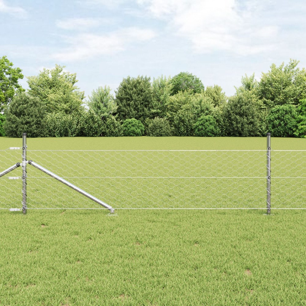 vidaXL Hexagon Staket 0,5x10 m Galvaniserat Stål
