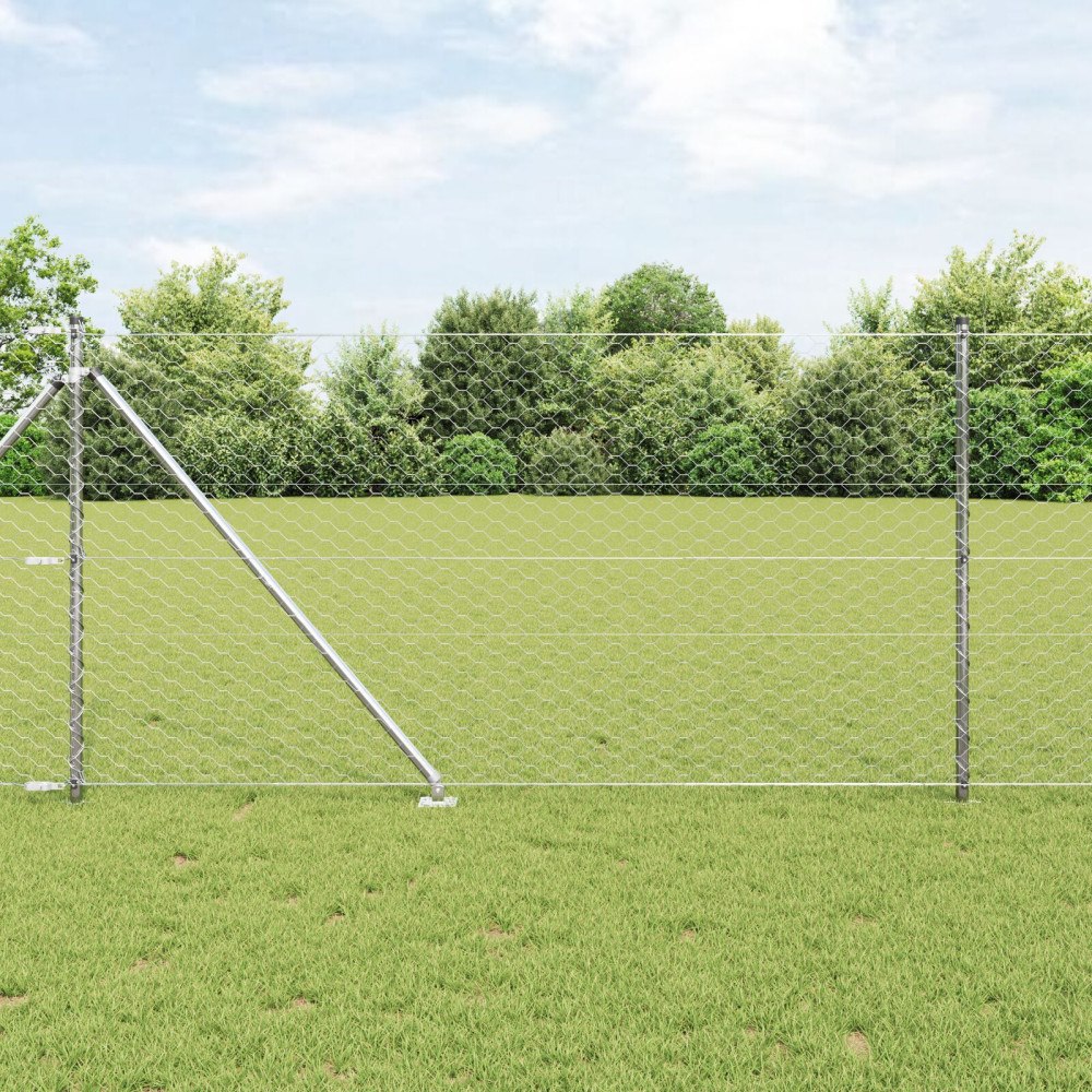 vidaXL Hexagon Stängsel 1x10 m Galvaniserat Stål
