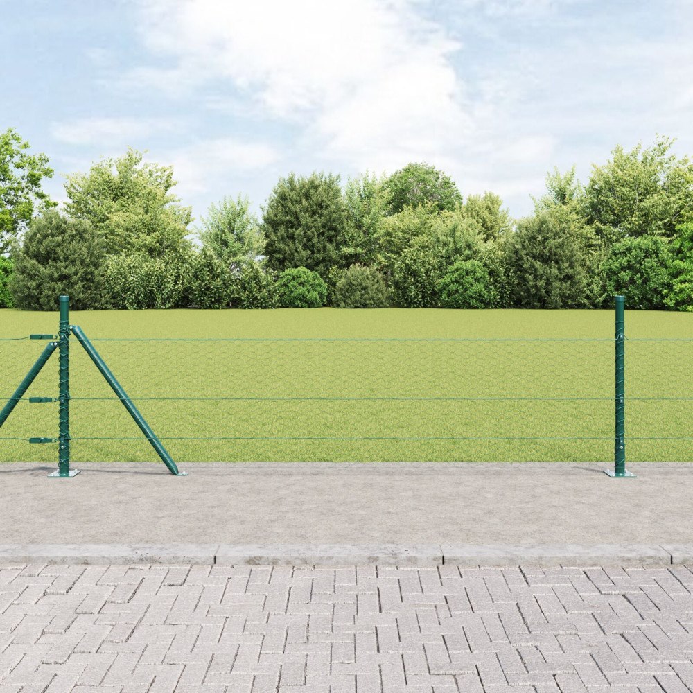 vidaXL Hexagonstaket Grön 0.5x10 m Stål