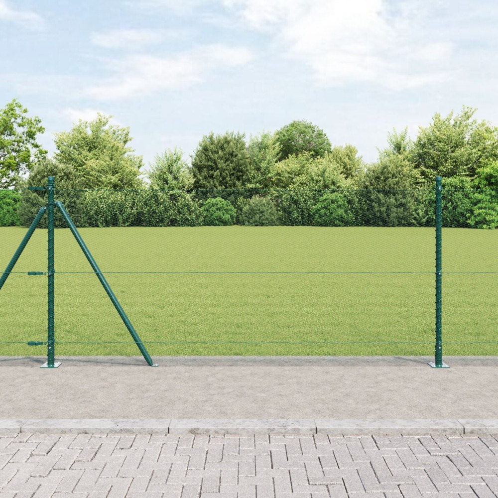 vidaXL Hexagon Staket Grön 0.8x10 m Stål