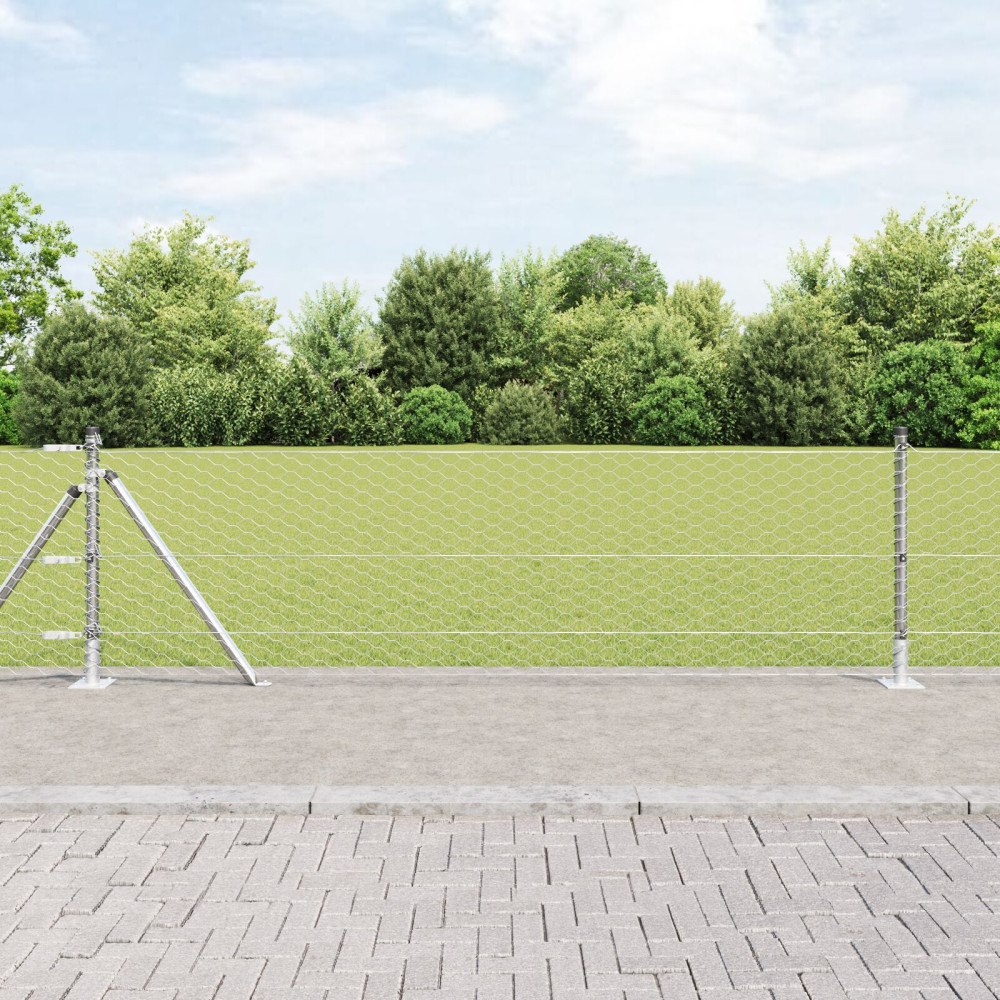 vidaXL Hexagonstaket 0.6x10 m Galvaniserat stål