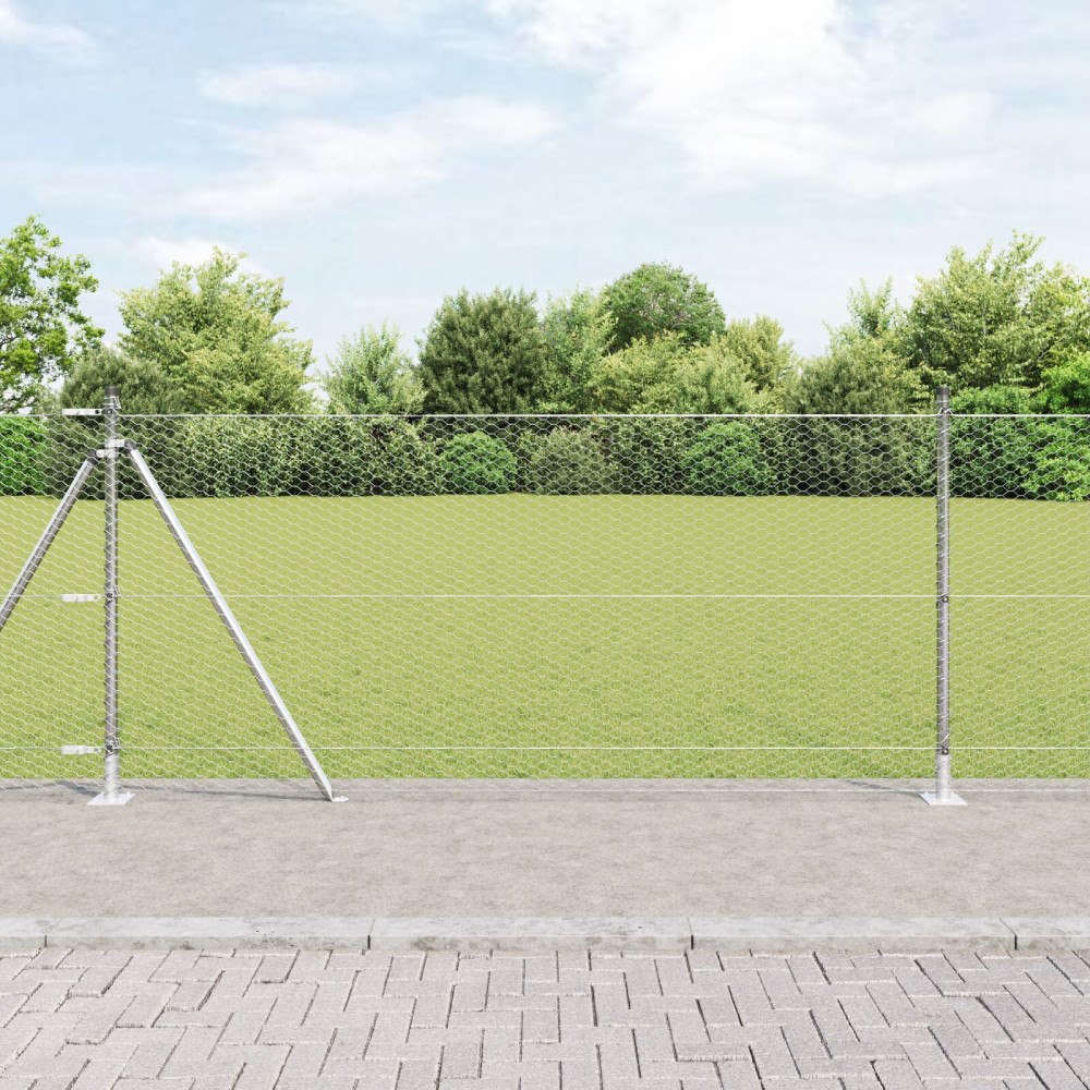 vidaXL Hexagonal Stängsel 0.8x10 m Galvaniserat Stål