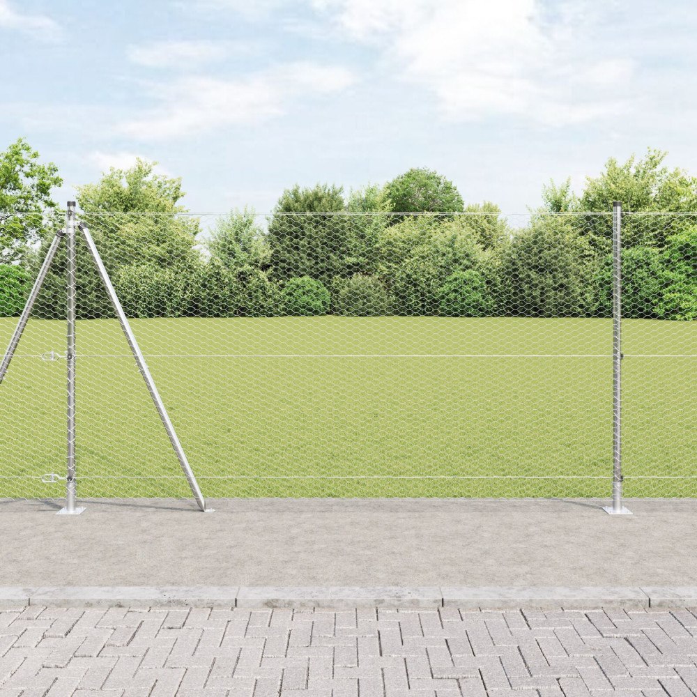 vidaXL Hexagonstängsel 1,2x50 m Galvaniserat stål