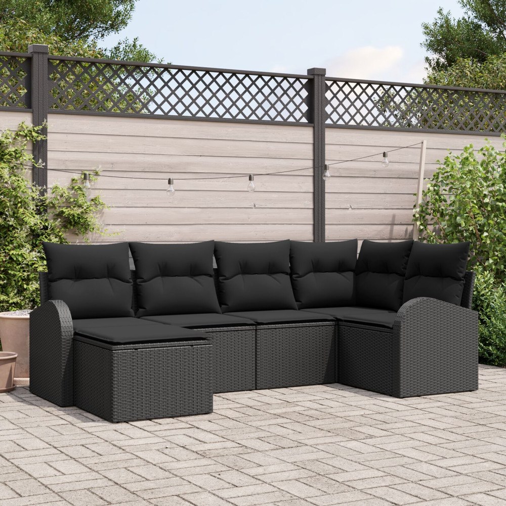 vidaXL Soffset 6 st Svart konstrotting