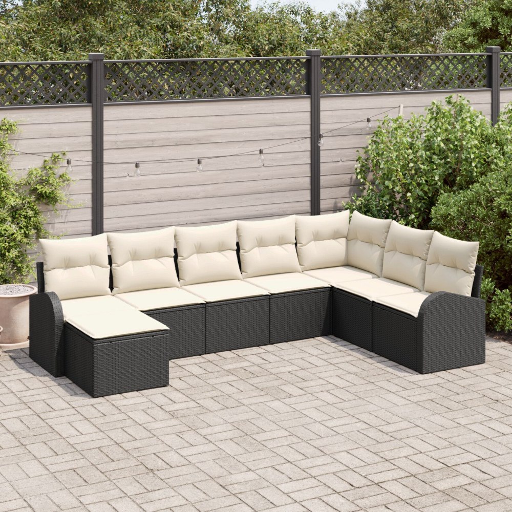 vidaXL Soffset 8 st Svart och Vitt konstrotting