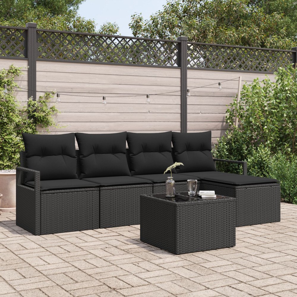 vidaXL Soffset 6 st Svart konstrotting
