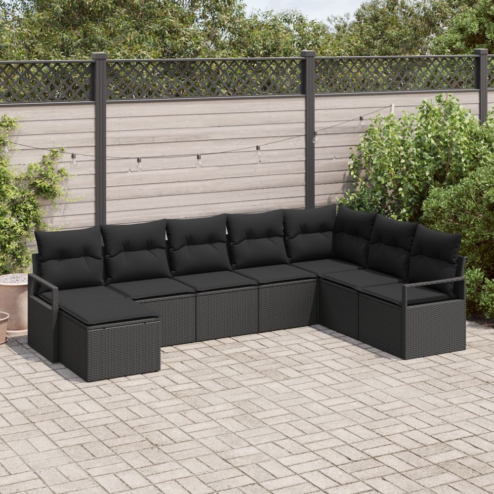 vidaXL Soffset 8 st Svart konstrotting