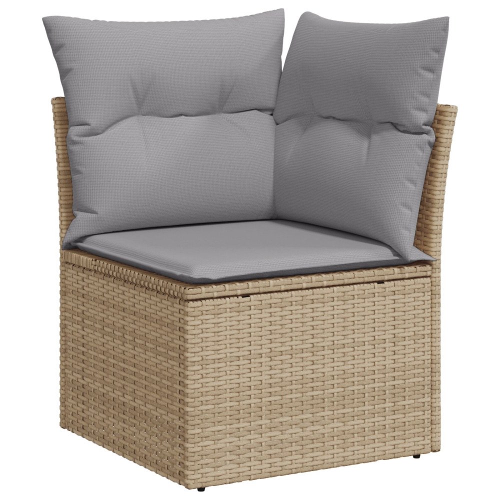 vidaXL Trädgårdsoffset 9 st Beige [Syntetisk]: Poly Rattan
