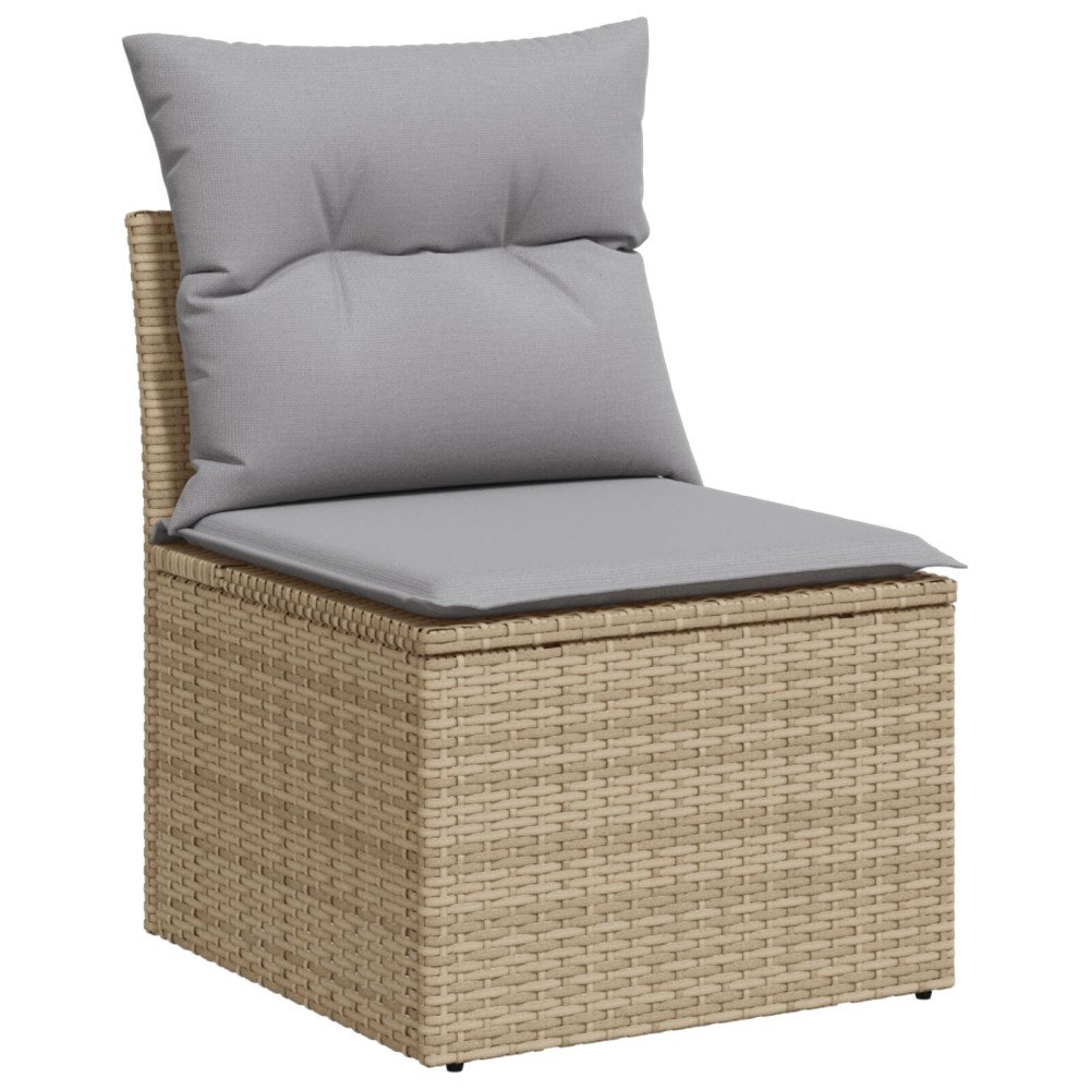 vidaXL Trädgårdsoffset 6 st Beige Poly rattan