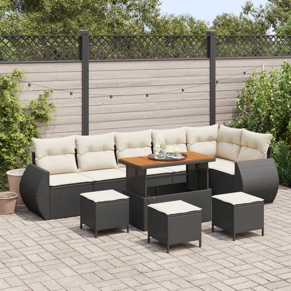 vidaXL Trädgårdsoffset 10 st Svart konstrotting