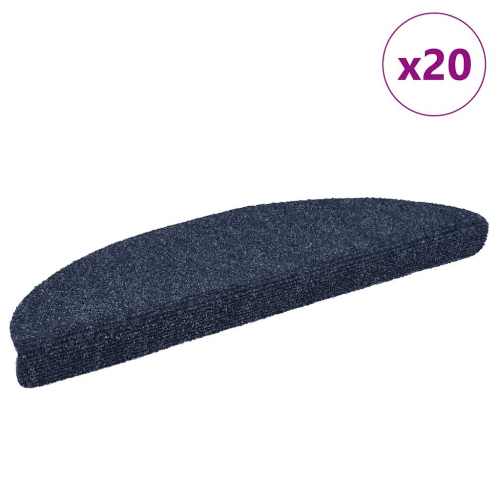 vidaXL Trappmattor självhäftande 20 st blå 56x17x3 cm