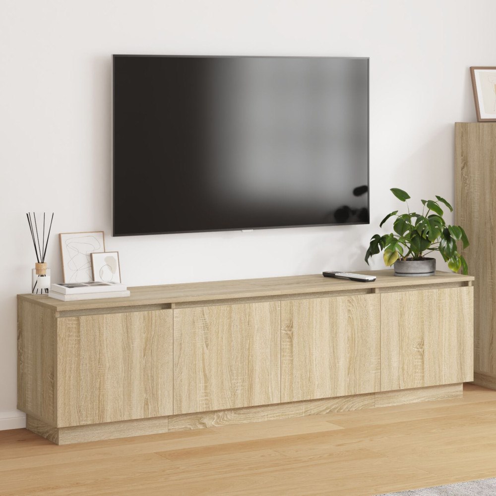 vidaXL TV-bänk med LED Sonoma Ek 180x38x49 cm Konstruerat trä
