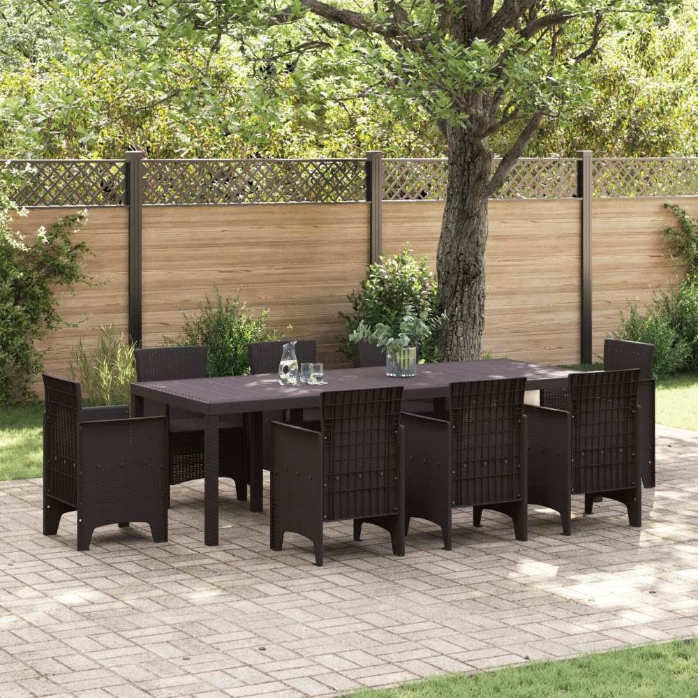 vidaXL Trädgårdsbord Brunt 250x100x73 cm Poly Rattan, vidaXL Trädgårdsbord Brunt 100x100x73 cm Poly Rattan, vidaXL Trädgårdsbor...