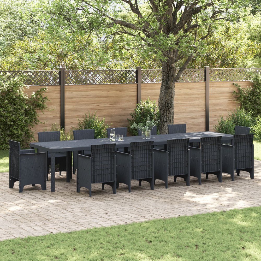 vidaXL Trädgårdsbord Antracit 400x100x73 cm Poly Rattan, vidaXL Trädgårdsbord Antracit 250x100x73 cm Poly Rattan, vidaXL Trädgå...