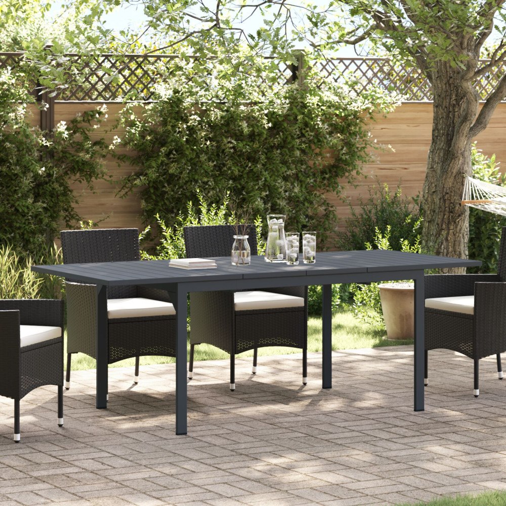 vidaXL utbyggbara bord 2 st Antracit 210x90x73 cm Stål, vidaXL utbyggbart trädgårdsbord Antracit (140-210)x90x73 cm Stål