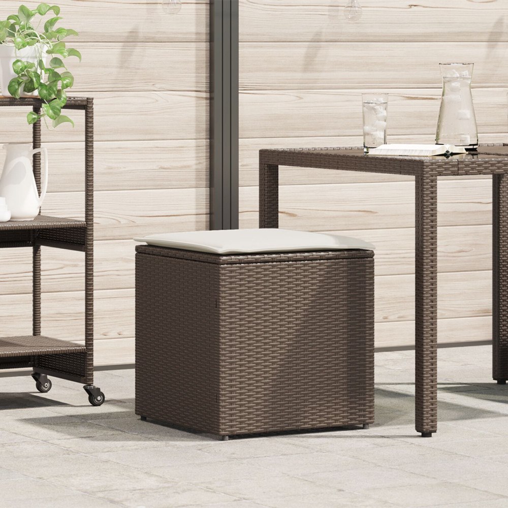 vidaXL Utomhus Förvaringsbox Brun och Grädde Rotting Medium Förvaring