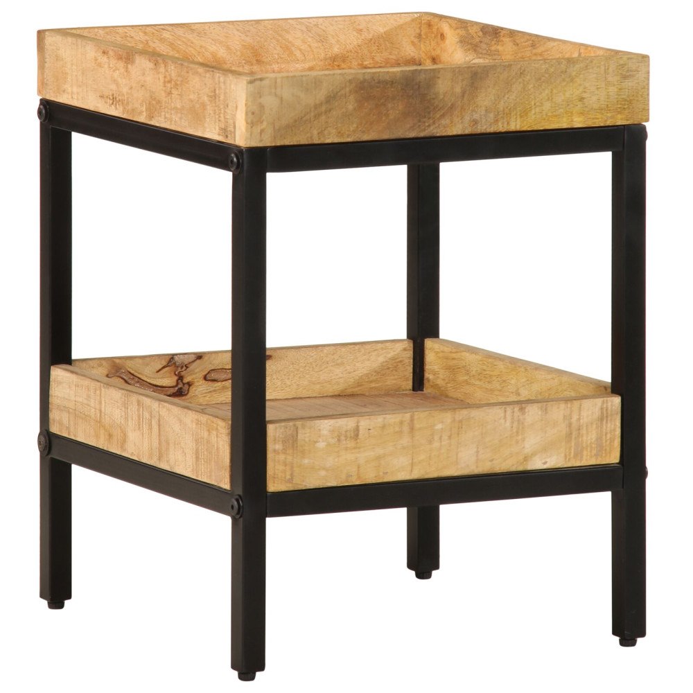 vidaXL Sidobord 35x35x45 cm Solid Wood Rough Mango