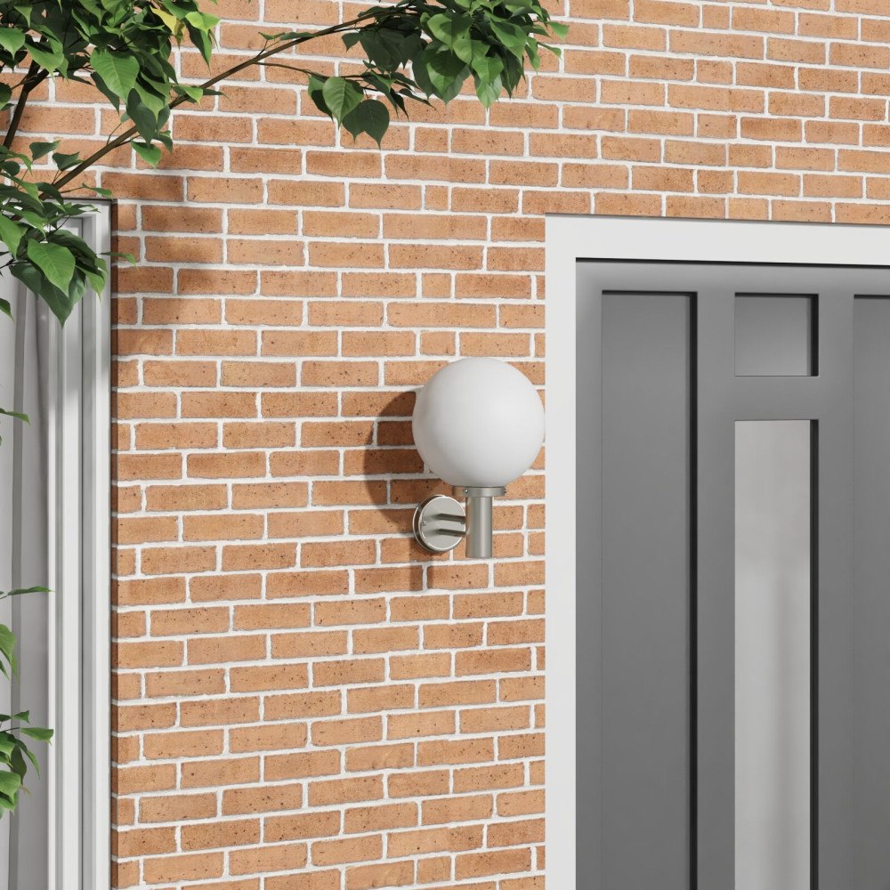 vidaXL Utomhusvägglampa Silver Rostfritt Stål IP44