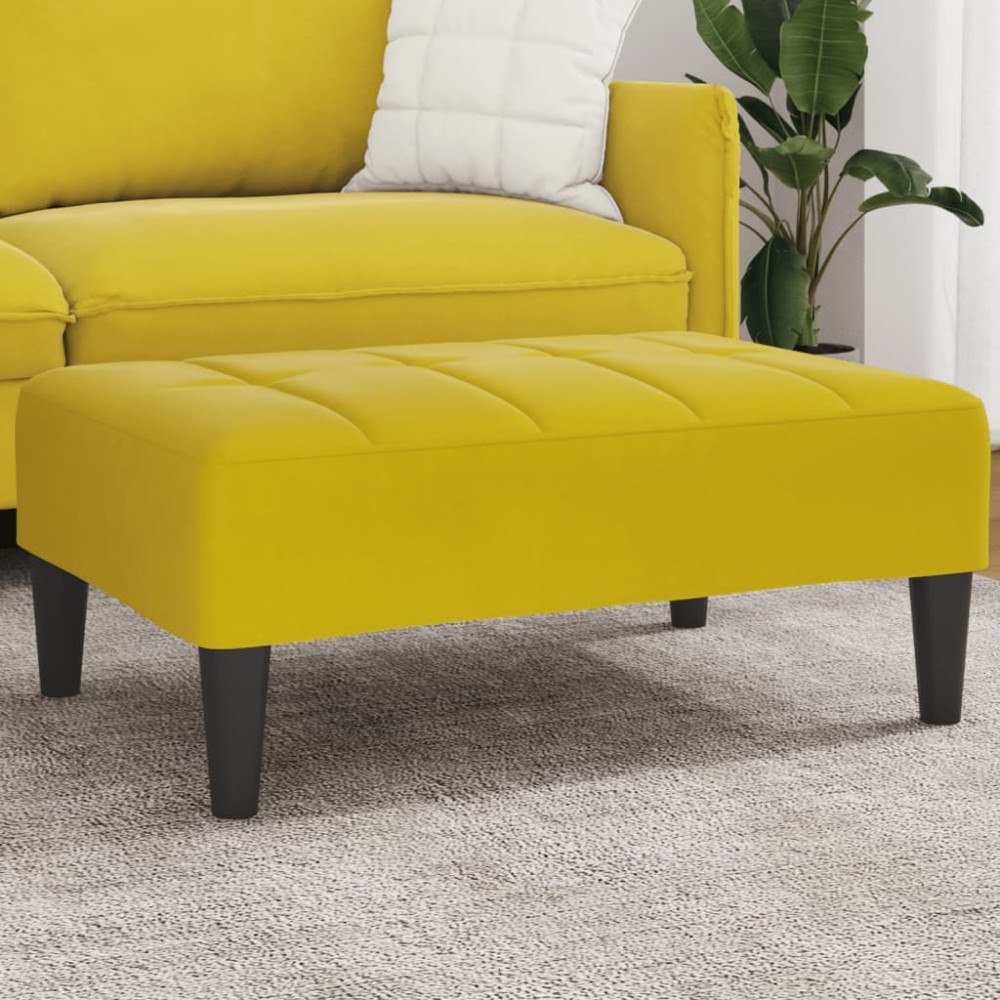 vidaXL Fotpall Gul 77x55x31 cm sammet