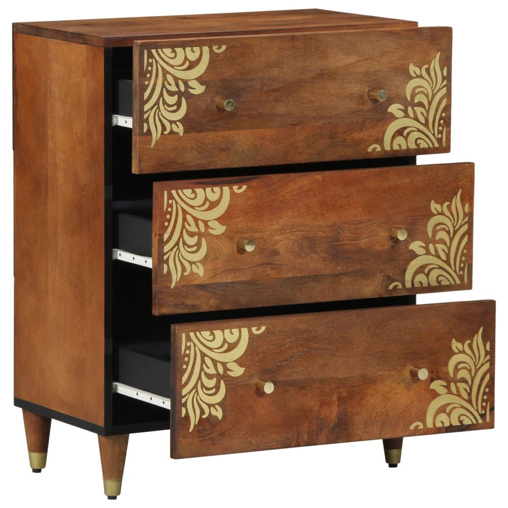 vidaXL Sideboard 60x33x75 cm Massivt Mangoträ