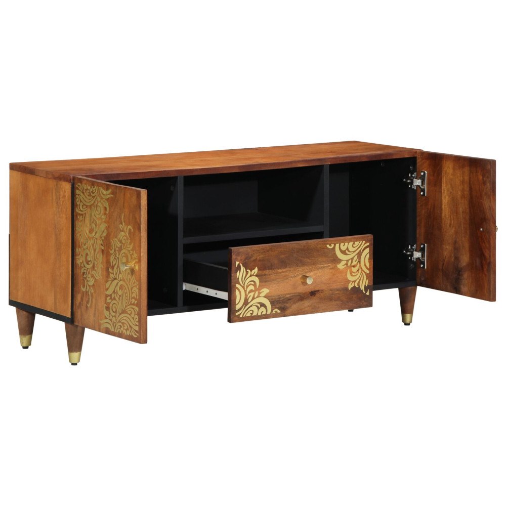 vidaXL TV-bänk 105x33x46 cm Massivt Mango