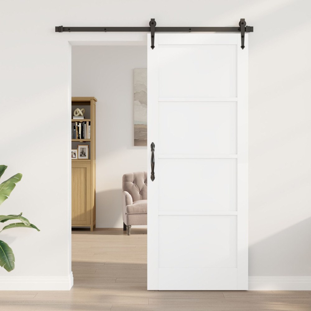 vidaXL Inomhus Dörr "ORKDAL" Vit 83x211x4 cm Massiv Trä Tall