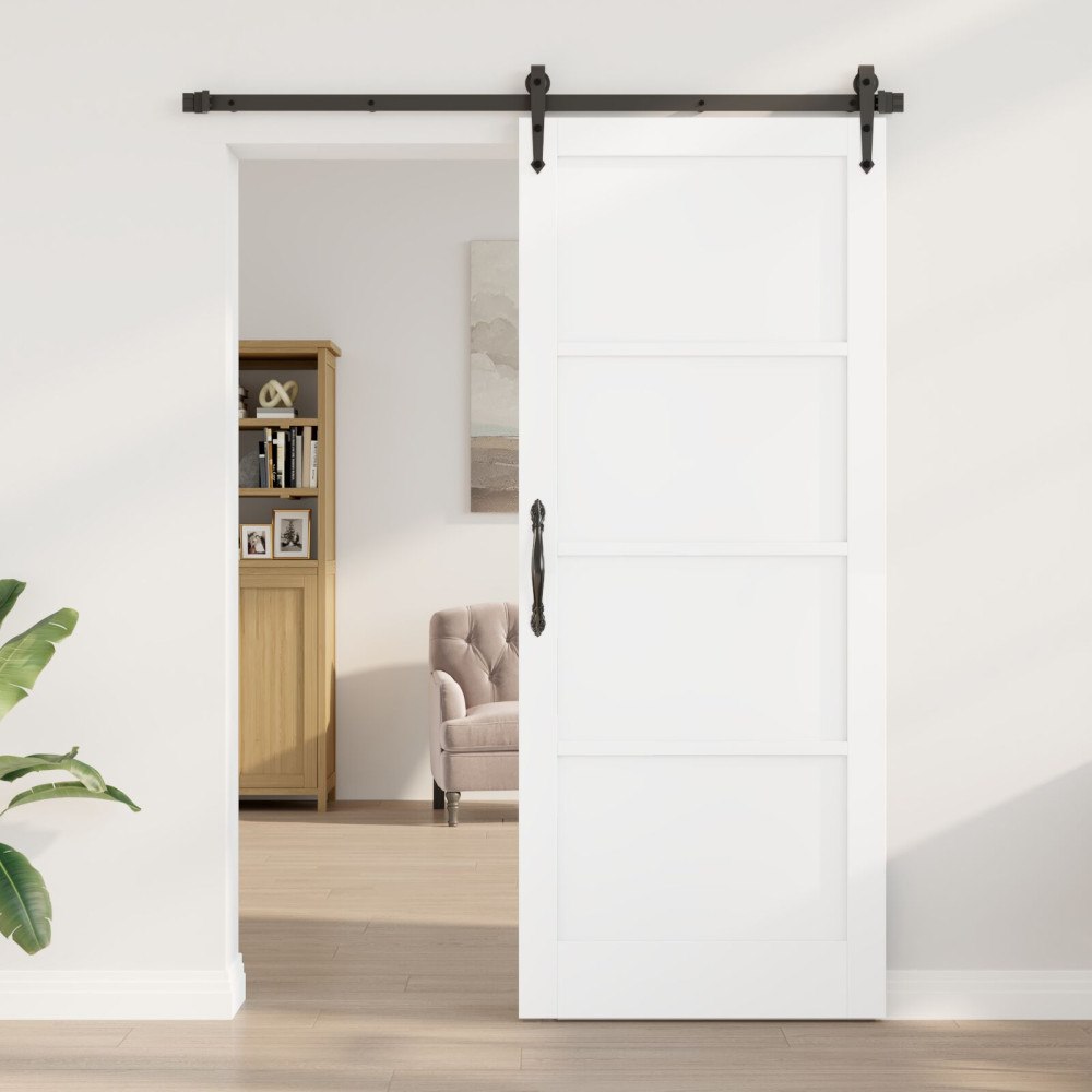 vidaXL Inredningsdörr 'ORKDAL'Vit 86x211x4 cm Massiv Trädörr i Furu