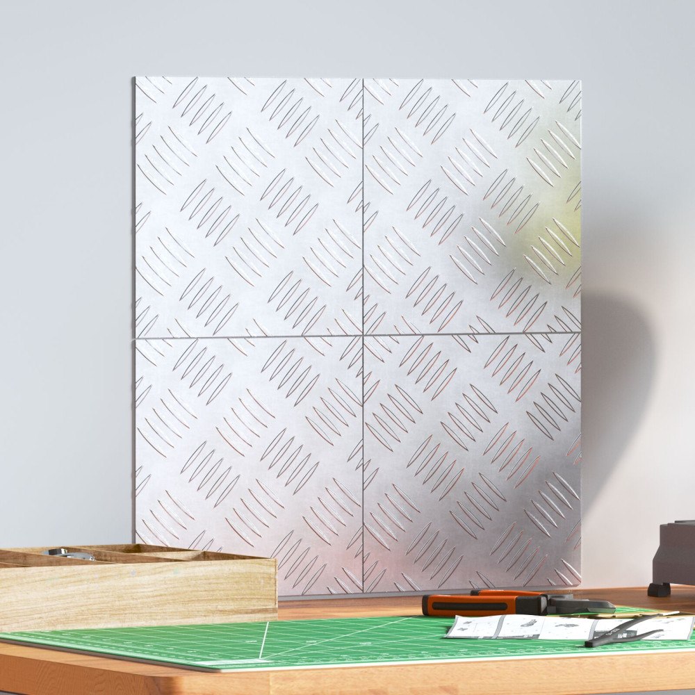 vidaXL Aluminium Checker-plattor 4 st Halkfri 20x20 cm